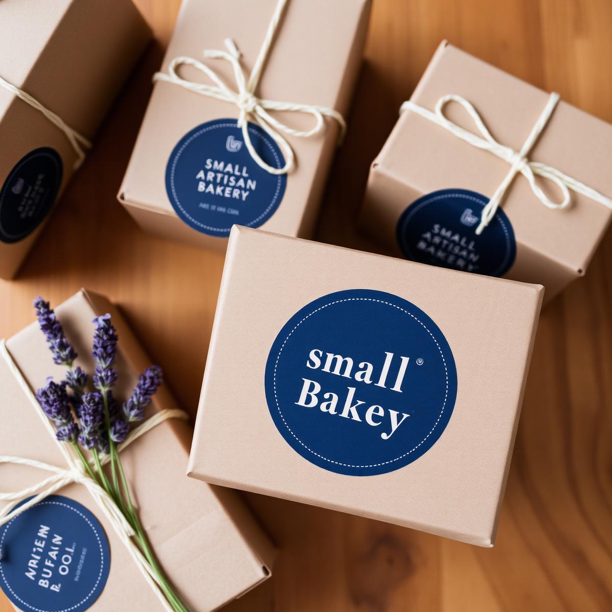 Bakery packaging with navy foil label